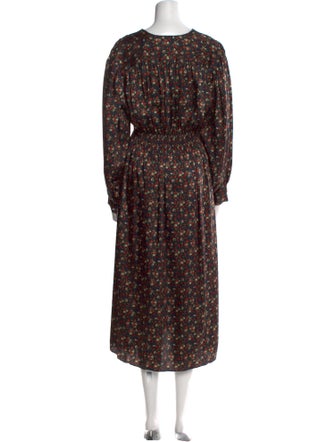 Sandro Floral Print Long Dress