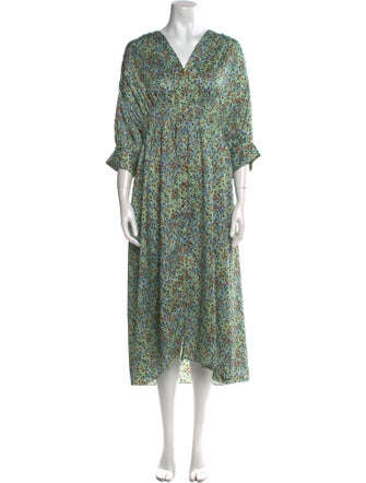 Sandro Floral Print Midi Length Dress