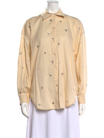 Sandro Long Sleeve Button-Up Top