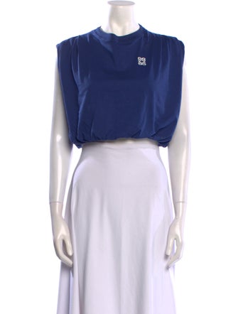 Sandro Crew Neck Sleeveless Crop Top