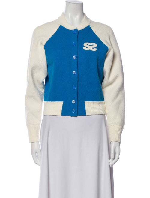 Sandro Colorblock Pattern Bomber Jacket