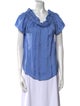 Sandro Cowl Neck Short Sleeve Blouse
