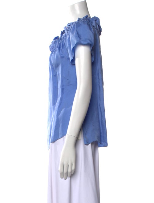 Sandro Cowl Neck Short Sleeve Blouse