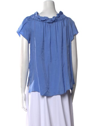 Sandro Cowl Neck Short Sleeve Blouse