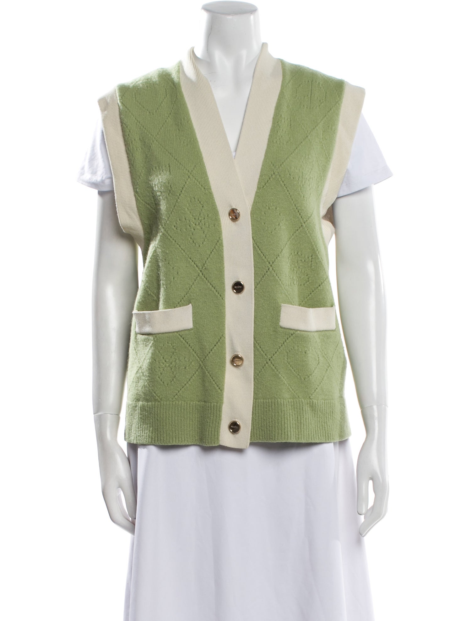 Sandro Wool Colorblock Pattern Sweater