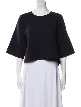 Sandro Crew Neck Short Sleeve Crop Top