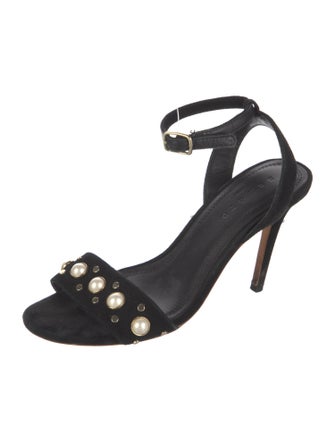 Sandro Suede Studded Accents Slingback Pumps