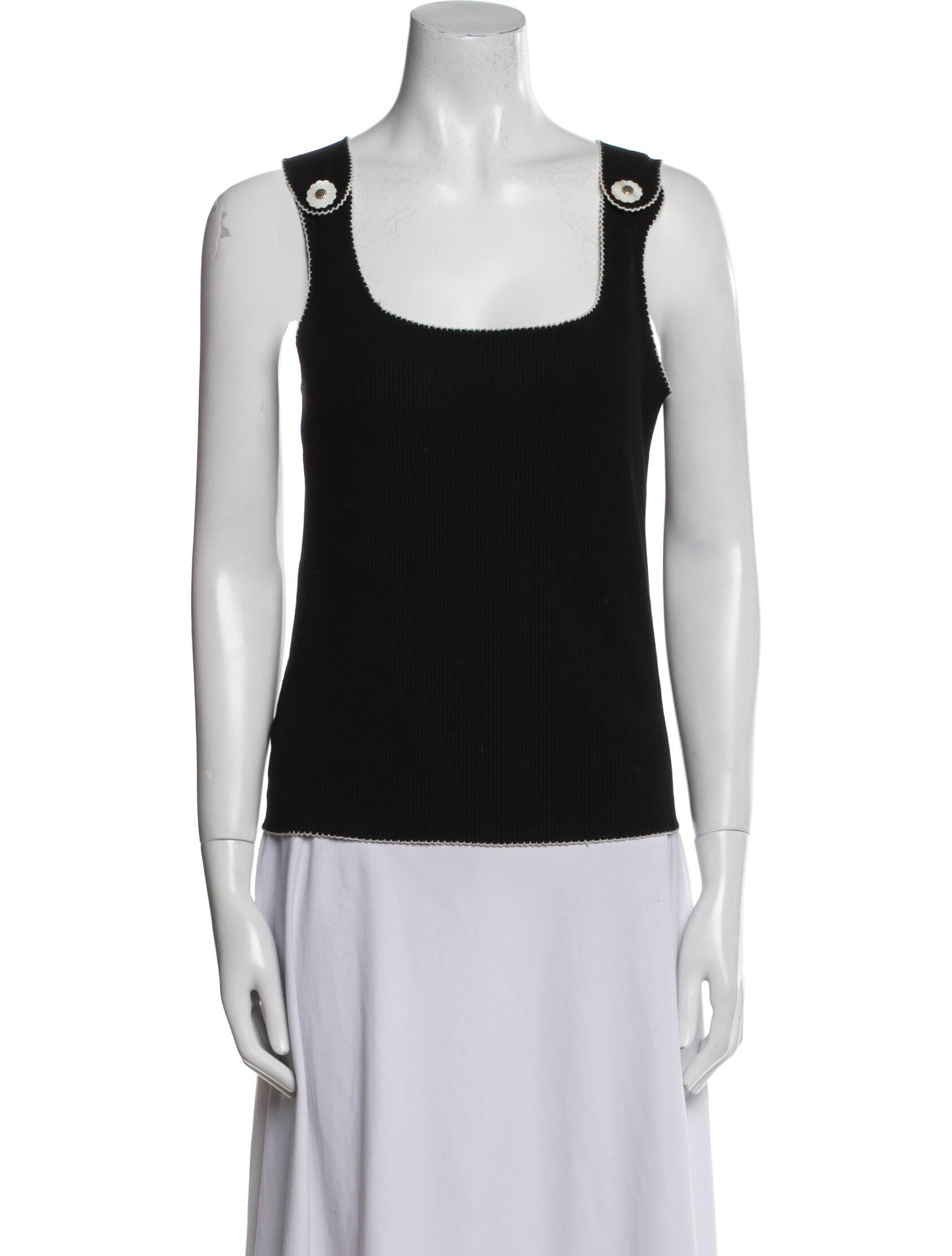 Sandro Square Neckline Sleeveless Top