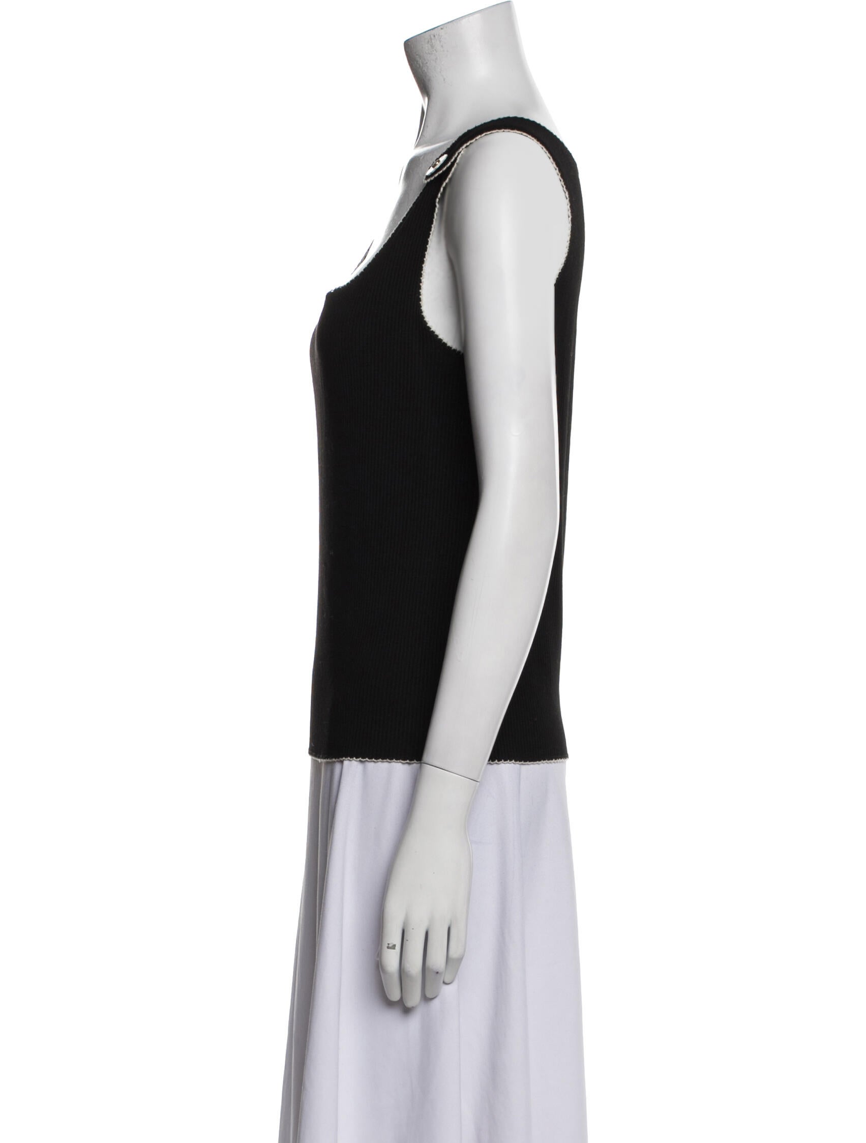 Sandro Square Neckline Sleeveless Top