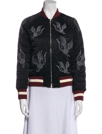 Sandro Satin Printed Bomber Jacket