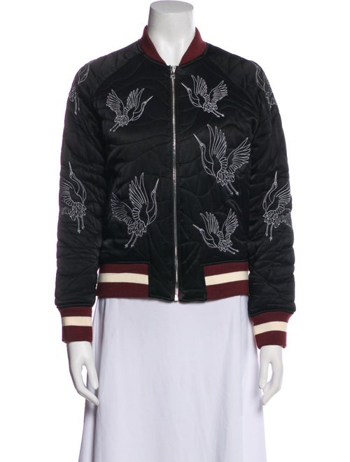 Sandro Satin Printed Bomber Jacket
