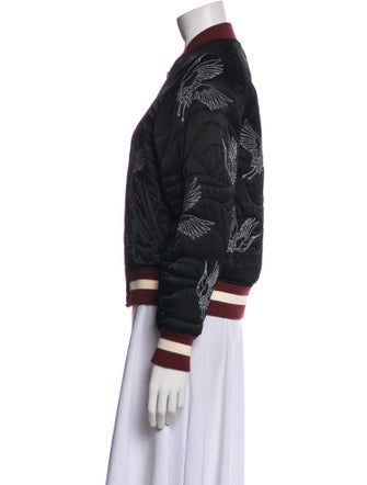 Sandro Satin Printed Bomber Jacket