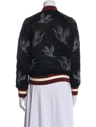 Sandro Satin Printed Bomber Jacket