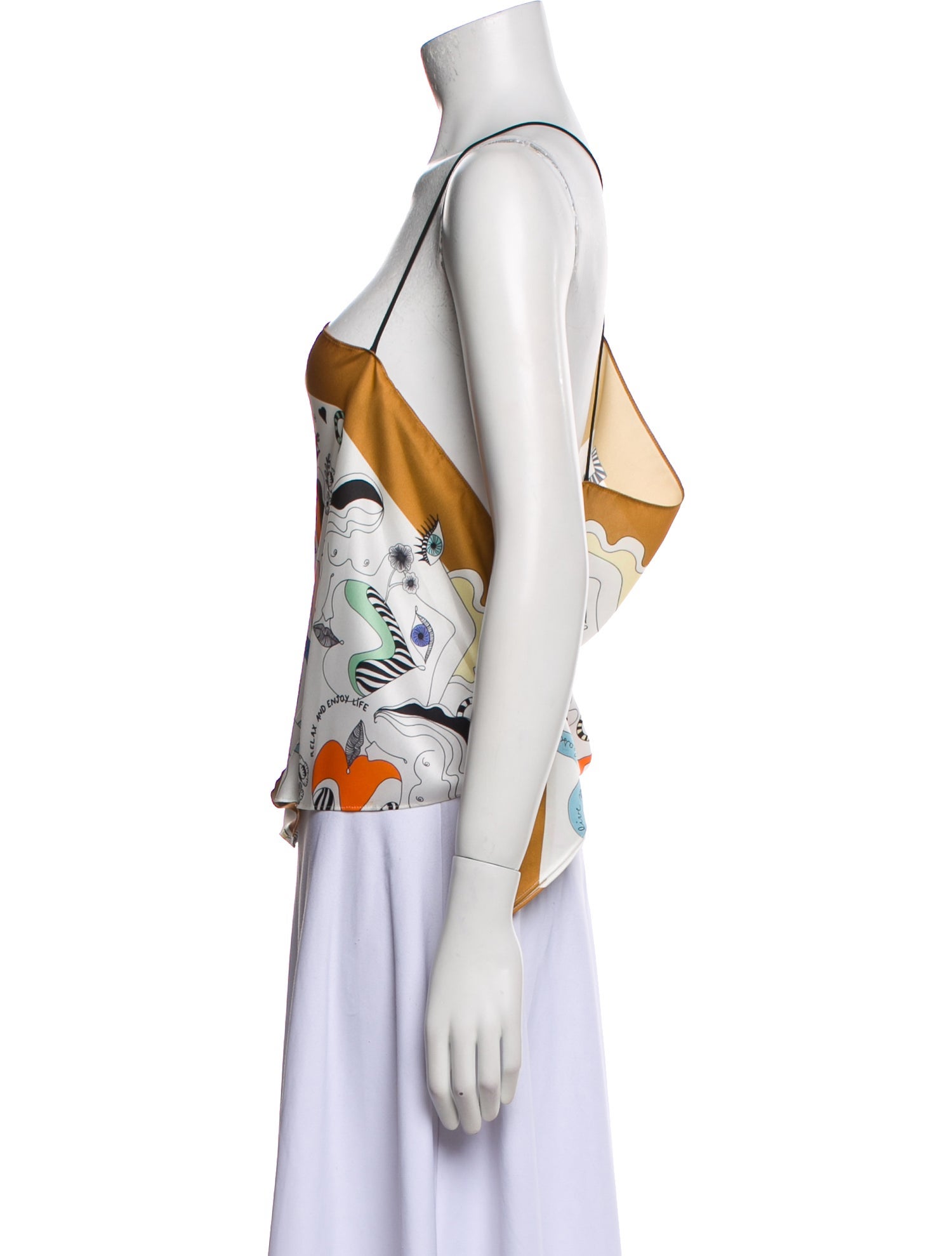 Sandro Printed Square Neckline Top