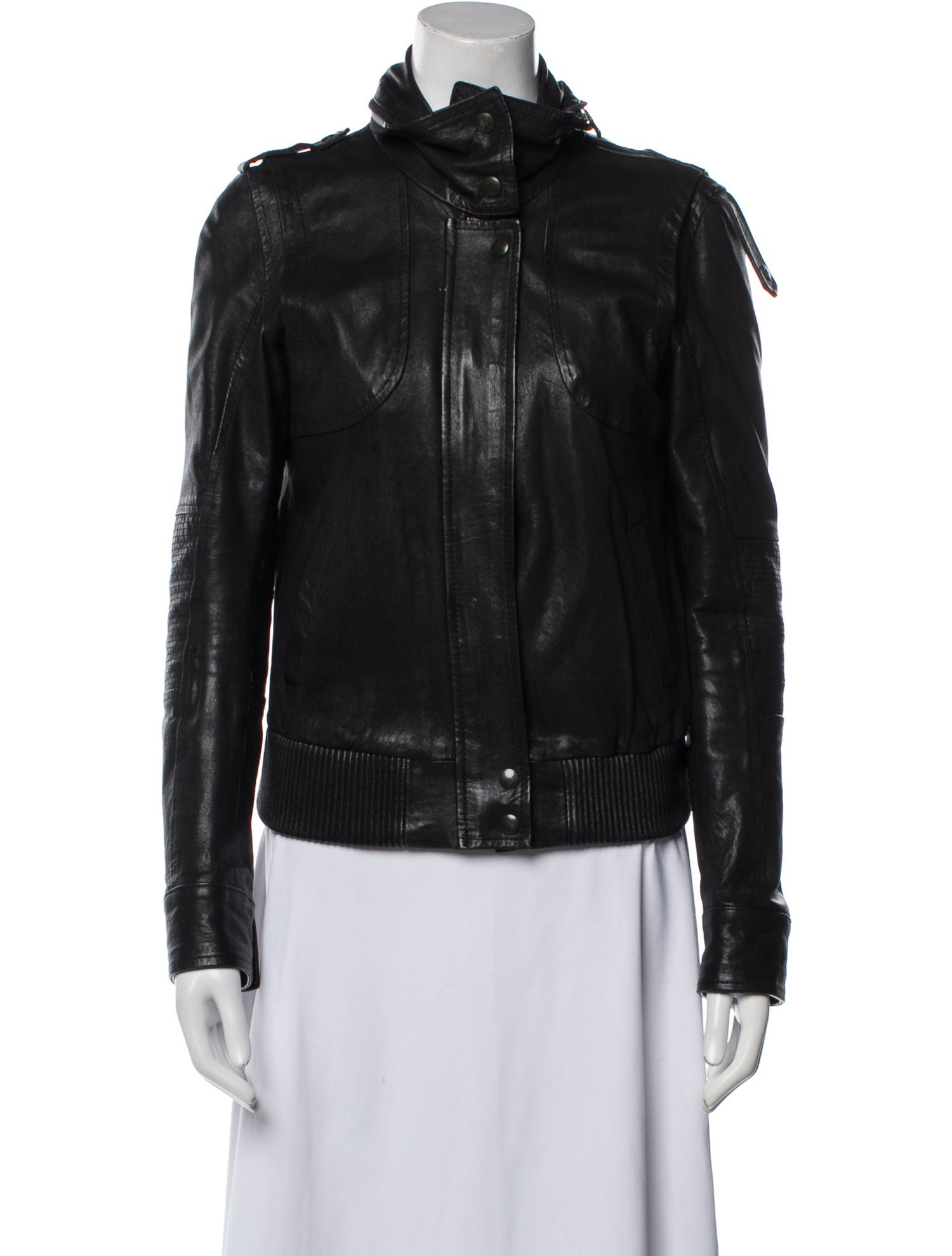 Sandro Lamb Leather Biker Jacket