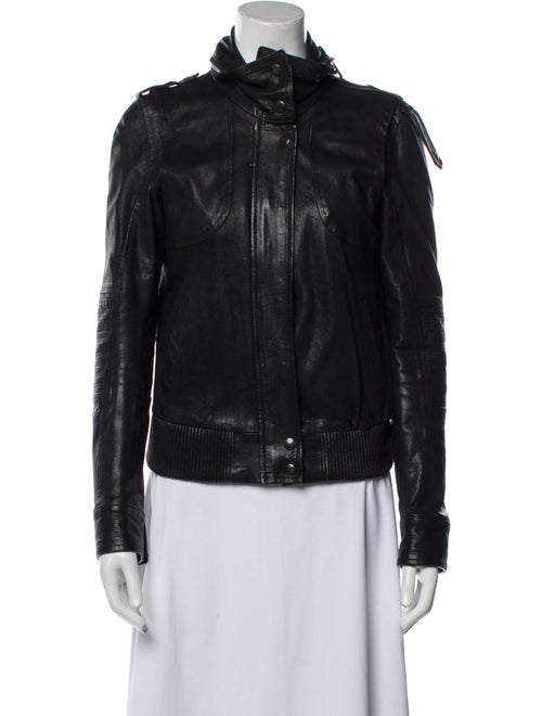 Sandro Lamb Leather Biker Jacket