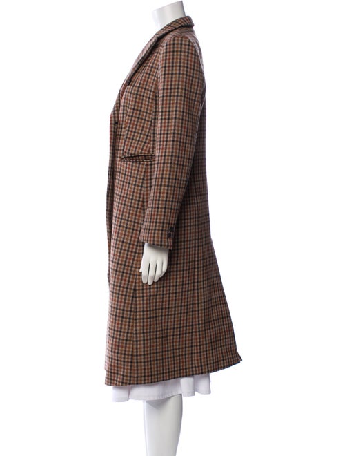 Sandro Wool Plaid Print Peacoat