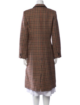 Sandro Wool Plaid Print Peacoat