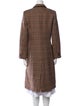Sandro Wool Plaid Print Peacoat