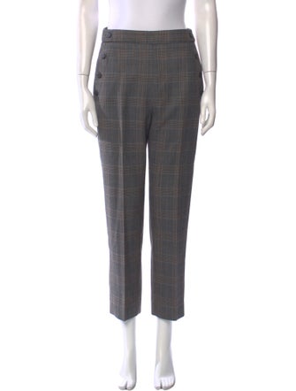 Sandro Plaid Print Straight Leg Pants
