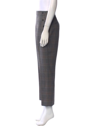 Sandro Plaid Print Straight Leg Pants