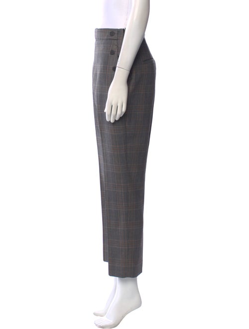 Sandro Plaid Print Straight Leg Pants