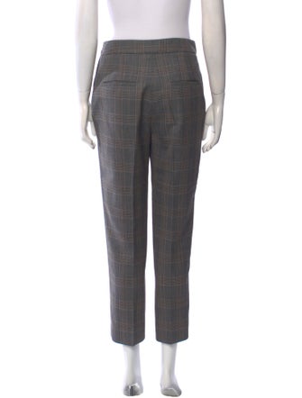 Sandro Plaid Print Straight Leg Pants
