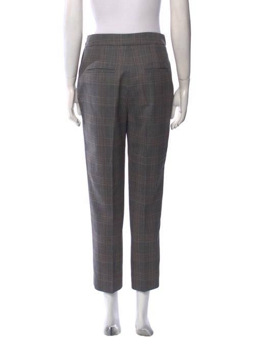 Sandro Plaid Print Straight Leg Pants
