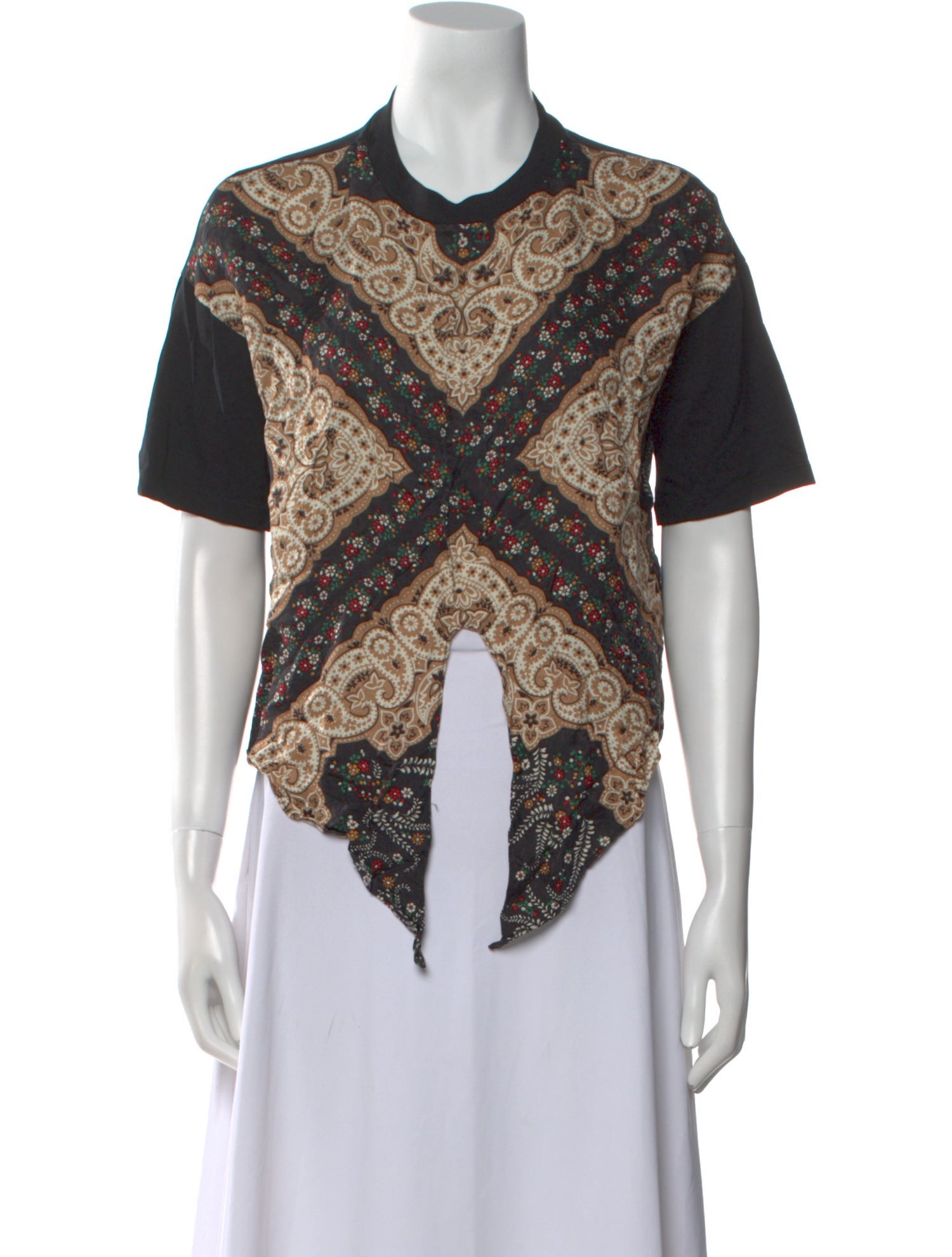 Sandro Paisley Print Crew Neck T-Shirt