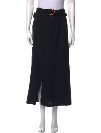 Sandro Raw-Edge Trim Midi Length Skirt