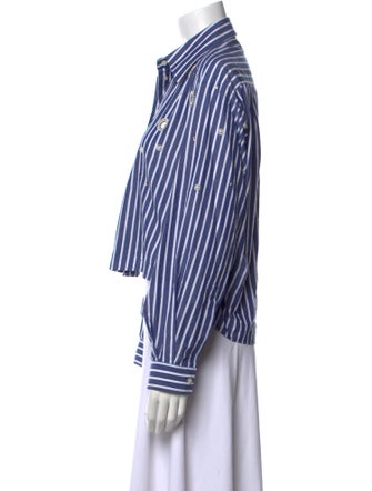 Sandro Striped Long Sleeve Crop Top