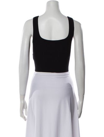 Sandro Square Neckline Sleeveless Crop Top