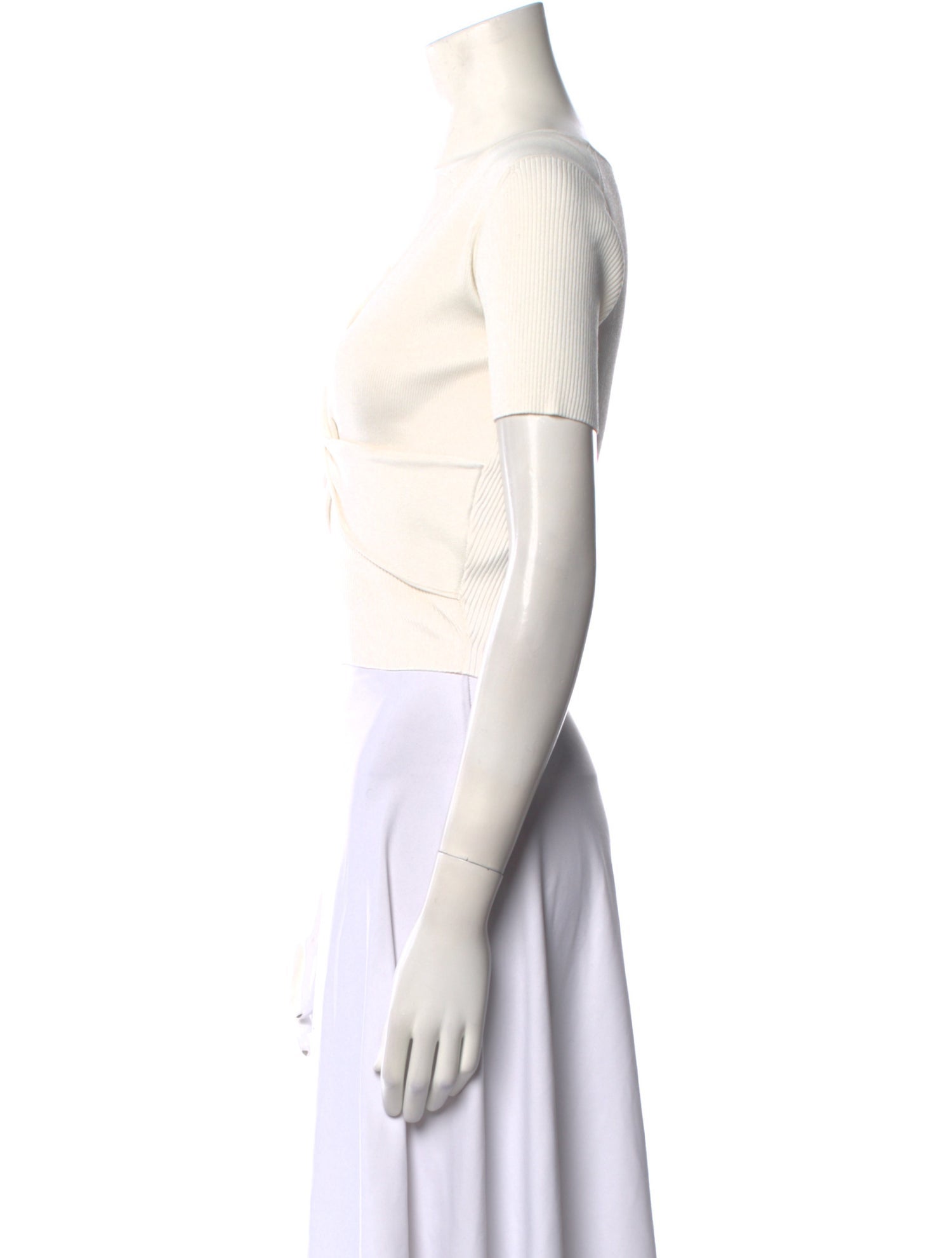 Sandro V-Neck Short Sleeve Crop Top