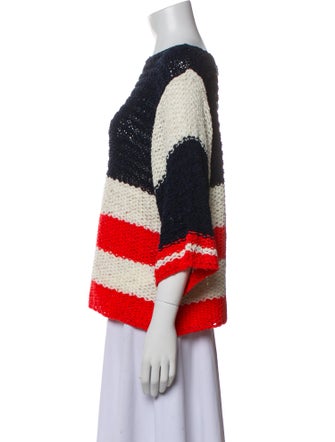 Sandro Striped Bateau Neckline Blouse