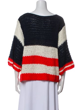 Sandro Striped Bateau Neckline Blouse