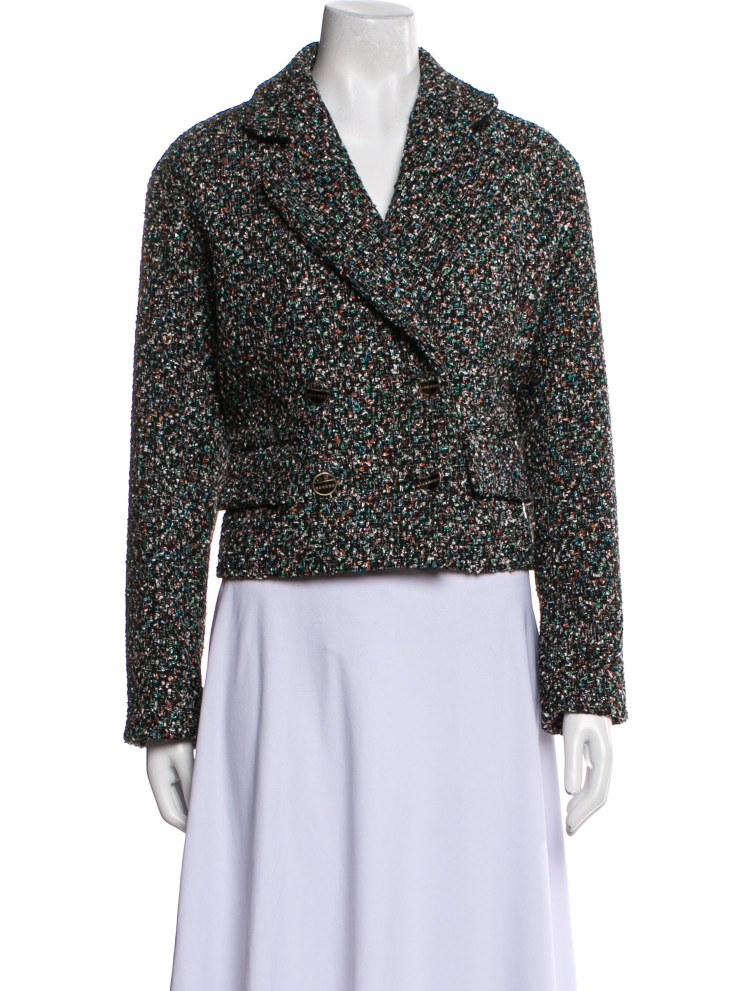 Sandro Tweed Pattern Evening Jacket