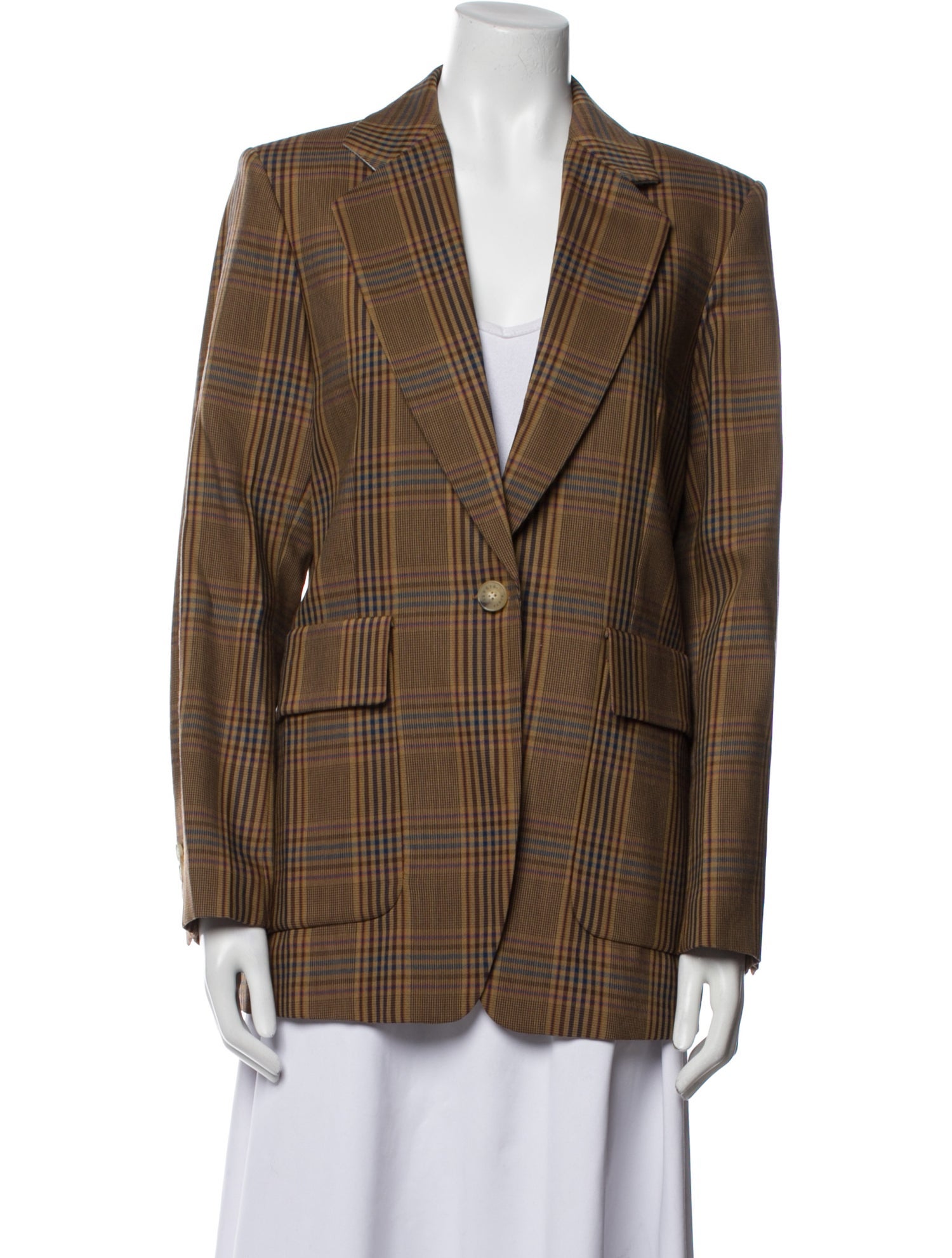 Sandro Plaid Print Blazer