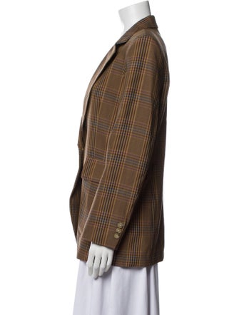 Sandro Plaid Print Blazer