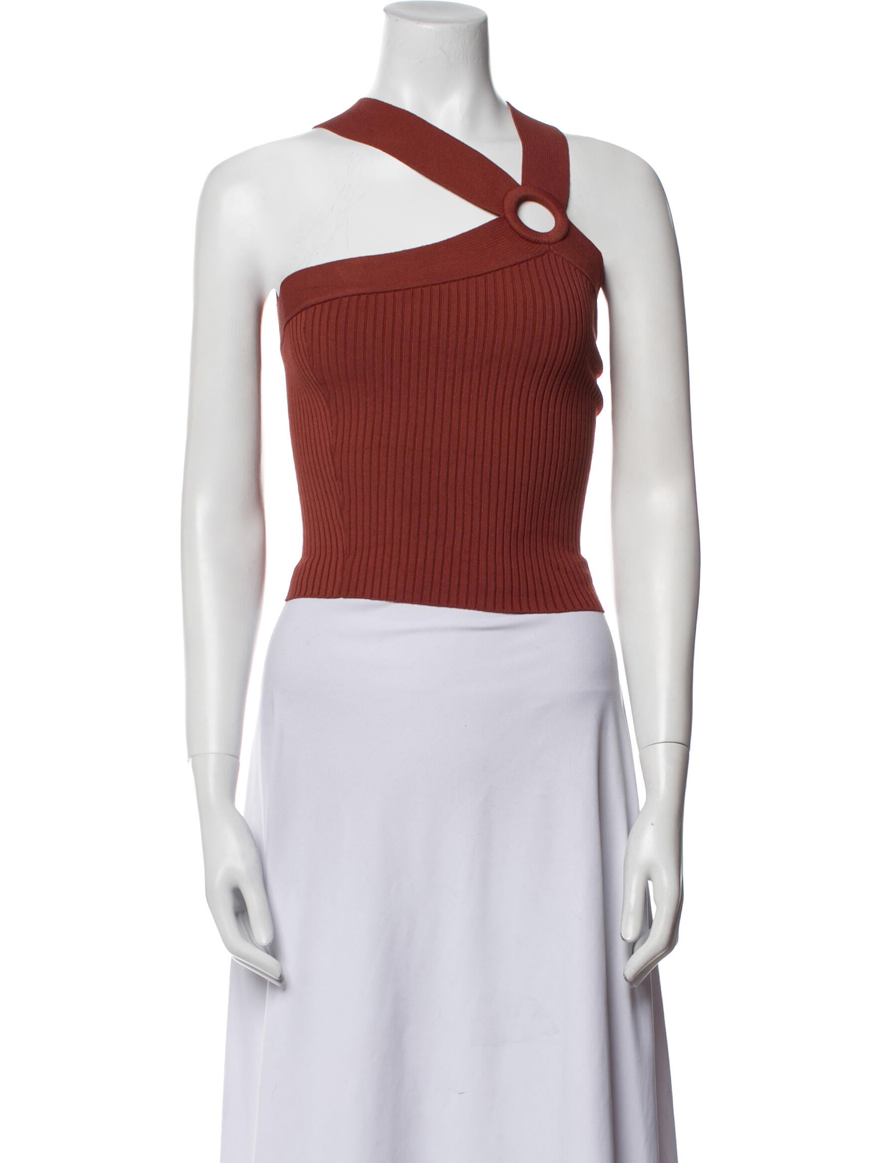 Sandro One-Shoulder Sleeveless Crop Top