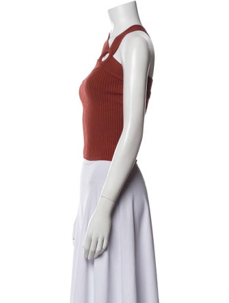 Sandro One-Shoulder Sleeveless Crop Top