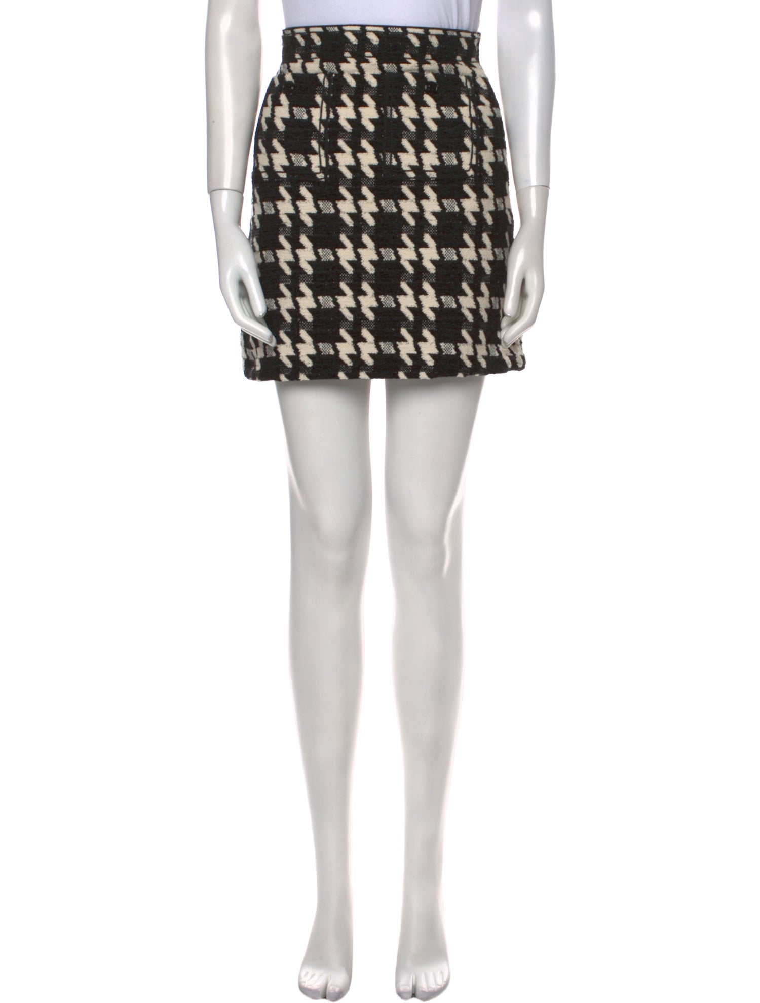 Sandro Houndstooth Print Mini Skirt
