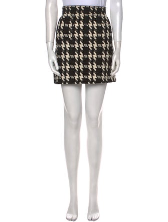 Sandro Houndstooth Print Mini Skirt