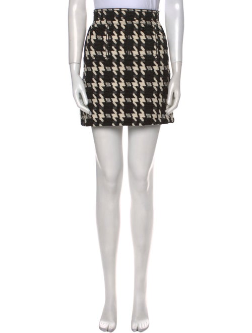 Sandro Houndstooth Print Mini Skirt