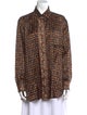 Sandro Printed Long Sleeve Button-Up Top