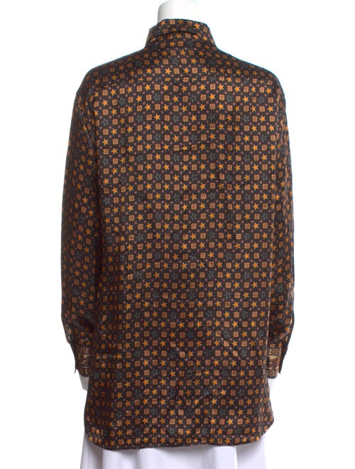 Sandro Printed Long Sleeve Button-Up Top