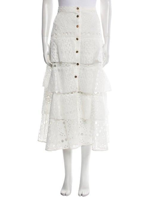 Sandro Eyelet Trim Midi Length Skirt
