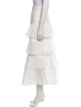Sandro Eyelet Trim Midi Length Skirt