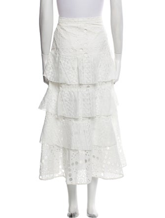 Sandro Eyelet Trim Midi Length Skirt