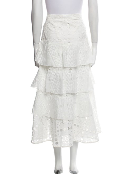 Sandro Eyelet Trim Midi Length Skirt
