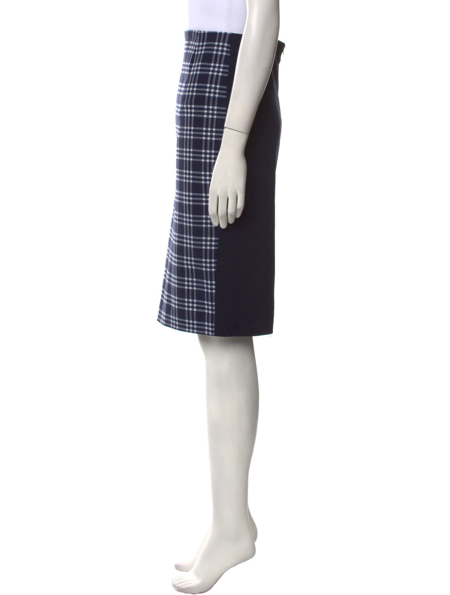 Sandro Plaid Print Knee-Length Skirt